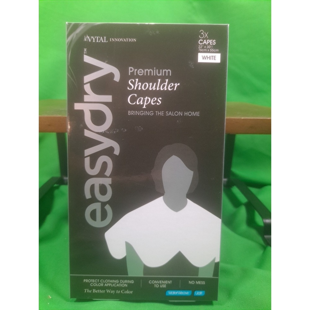NIB Set Of 5 Easydry 3pc White Premium Shoulder Capes 22"x 30" Bringing The Salo